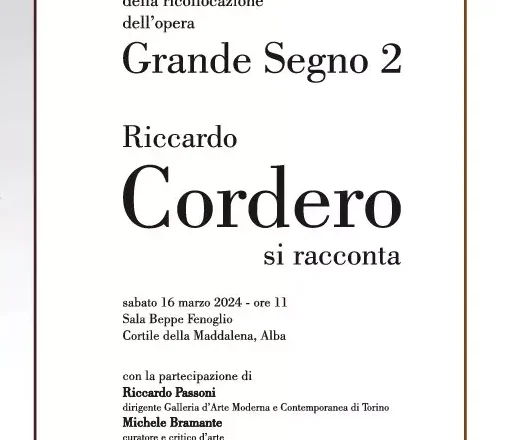 Riccardo Cordero: “l’arte al servizio della comunità”